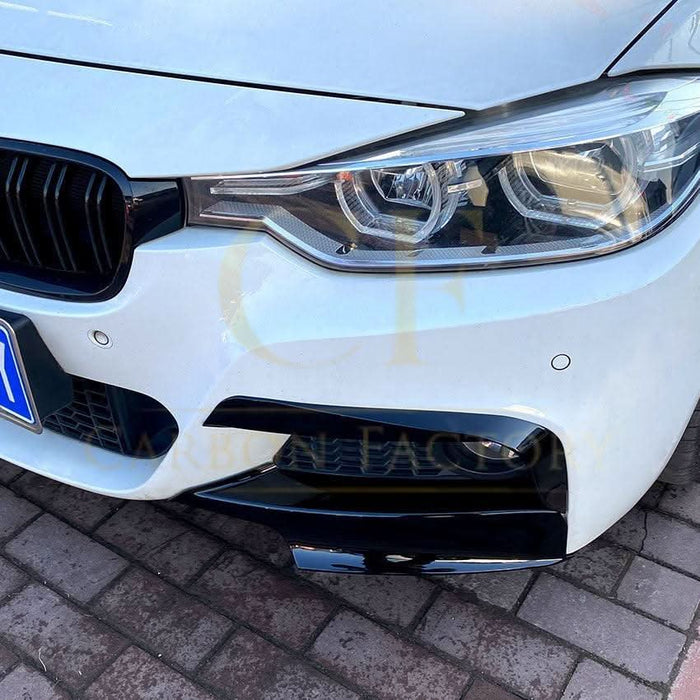 MP Style Gloss Black Front Splitter Upper Pieces for BMW F30 F31 3 Series 12-19