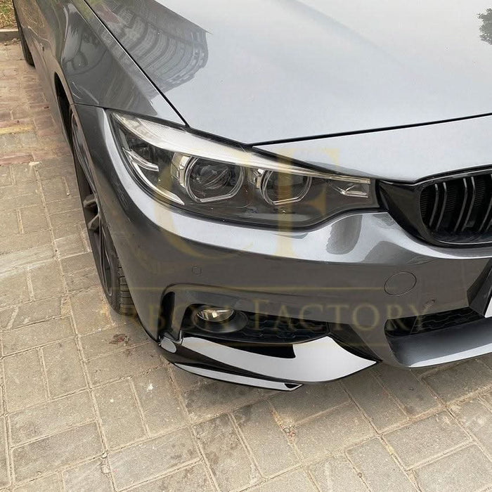 MP Style Gloss Black Front Splitter Upper Pieces for BMW F32 F33 F36 4 Series 14-20
