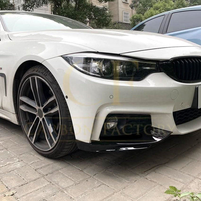 MP Style Gloss Black Front Splitter Upper Pieces for BMW F32 F33 F36 4 Series 14-20