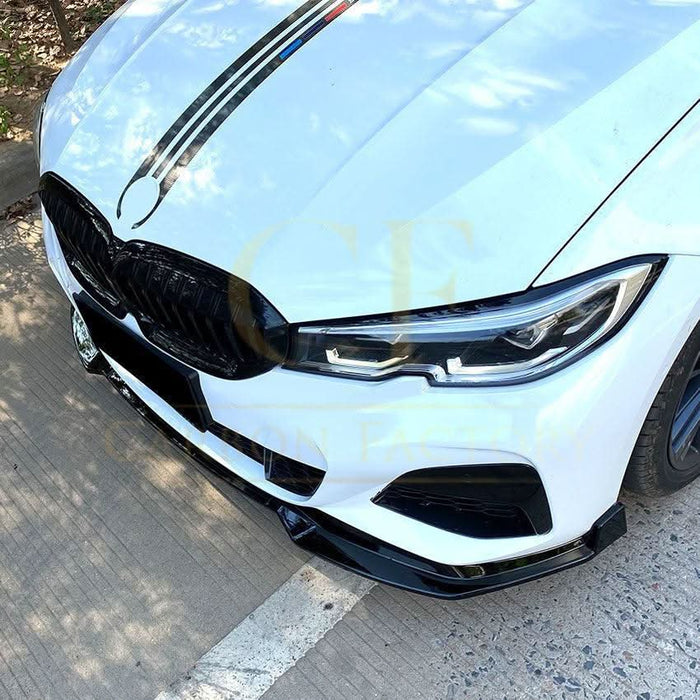 MP3 Style Gloss Black Front Splitter for BMW 3 Series G20 G21 Pre-LCI 19-22