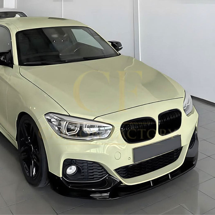 P Style Gloss Black Front Splitter for BMW F20 F21 1 Series LCI M Sport 15-19