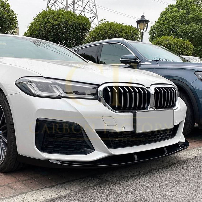 P Style Gloss Black Front Splitter for BMW G30 G31 5 Series LCI 21-24