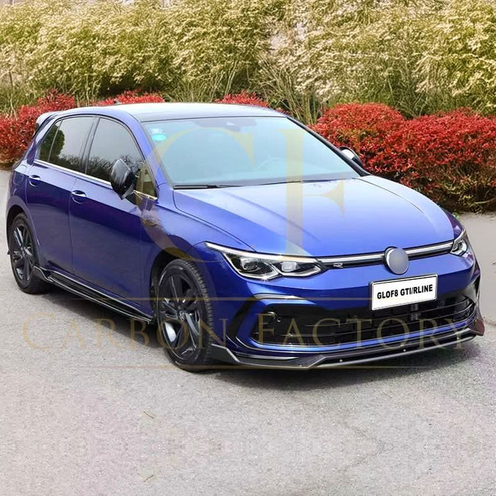 RZ Style Gloss Black Front Splitter for VW Golf MK8 GTI / R-LINE 21-23