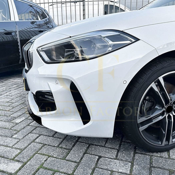 V Style Gloss Black Front Splitter for BMW F40 1 Series 19-24