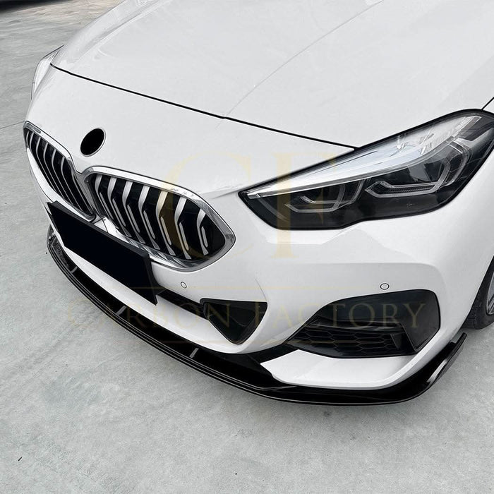 V Style Gloss Black Front Splitter for BMW F44 2 Series 4 Door 20-Present