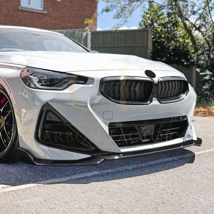 V Style Gloss Black Front Splitter for BMW G42 2 Series Coupe 21-Present