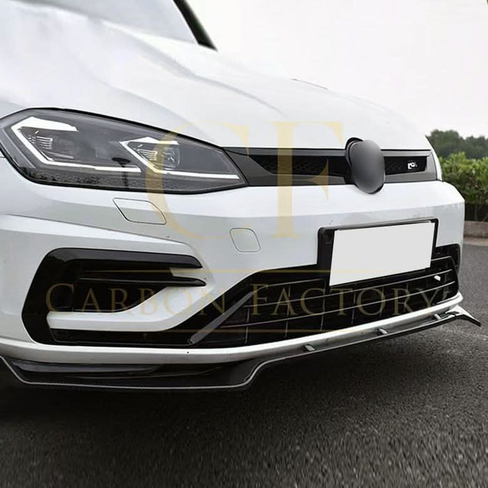 V Style Gloss Black Front Splitter for VW Golf MK7 MK7.5 GTI / R 13-20