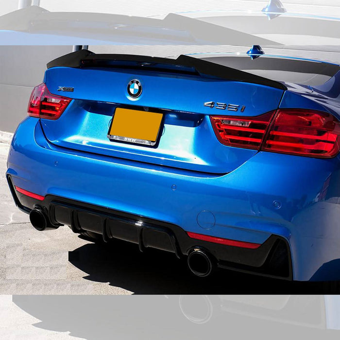 V Style Gloss Black Boot Spoiler for BMW 4 Series F32 Coupe 14-20
