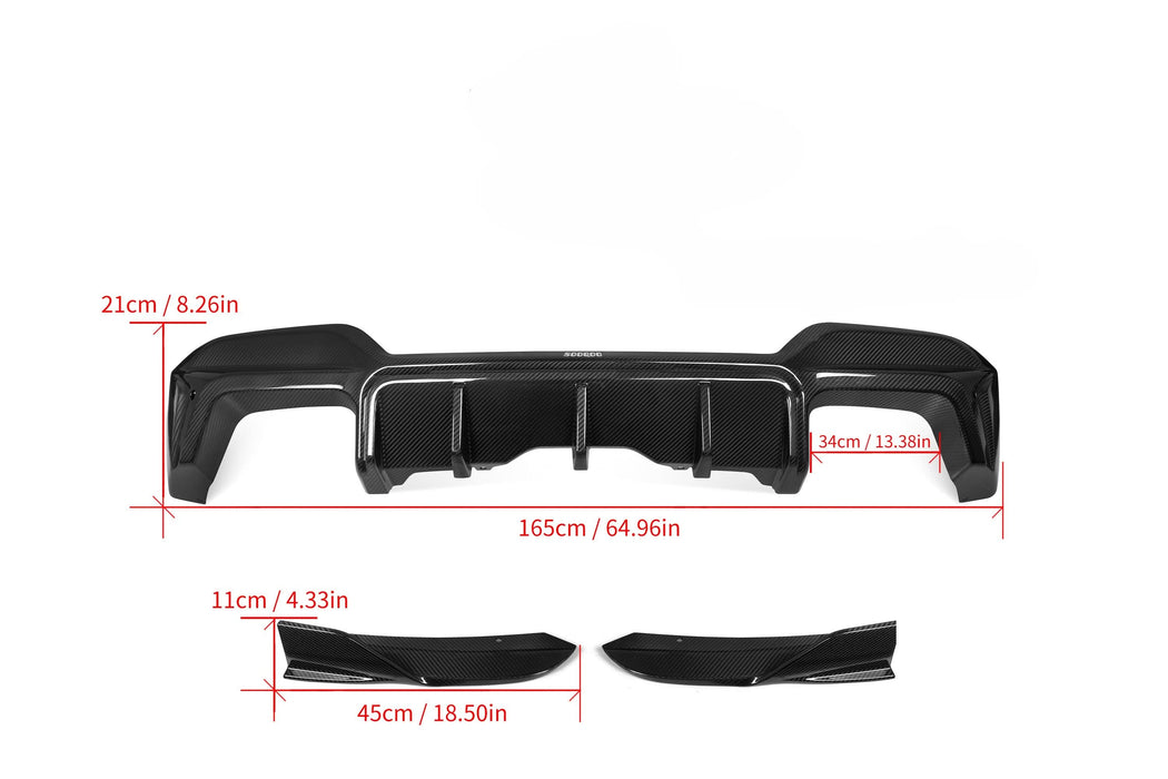 SQ Style Pre-Preg Carbon Fibre Rear Diffuser for BMW F97 X3M LCI 22-24