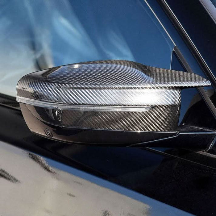CF Style Pre-Preg Carbon Fibre Replacement Mirror Covers for BMW G42 2 Series RHD 20-25