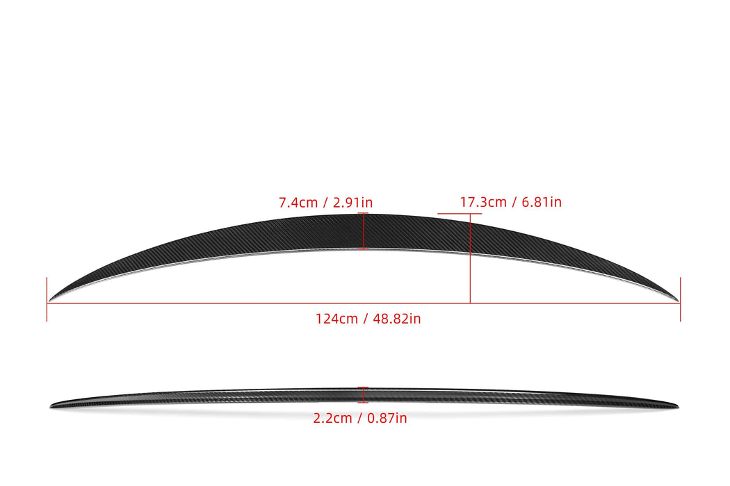 A Style Pre-Preg Carbon Fibre Boot Spoiler for Mercedes Benz W213 E Class Saloon 16-23