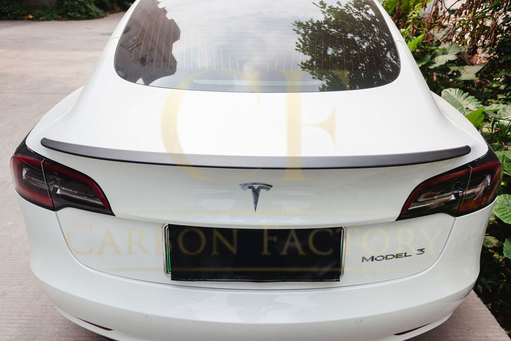 OEM Style Pre-Preg Matt Carbon Fibre Boot Spoiler for Tesla Model 3 16-23